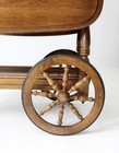 Wood Drop Leaf Serving Cart w/ Drawer, Shelf, Handle & 4 Wheels, Brown — photo 6