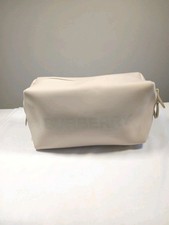 Burberry Logo Clutch Toiletry Bag Cosmetic Pouch Travel Case  Beige