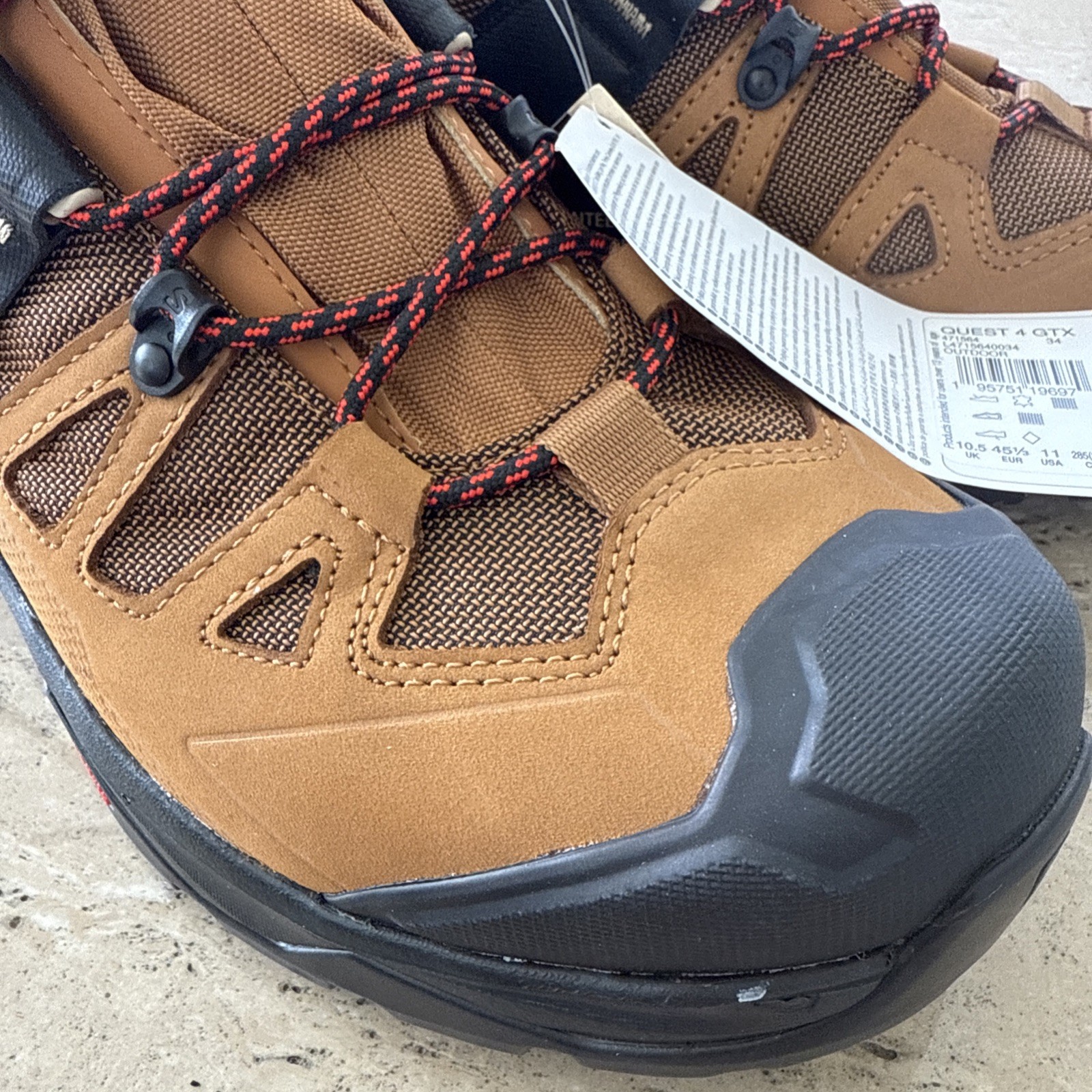 Stivali da trekking Salomon Quest 4D impermeabili Gore Tex taglia US 11 45 NUOVI scatola aperta