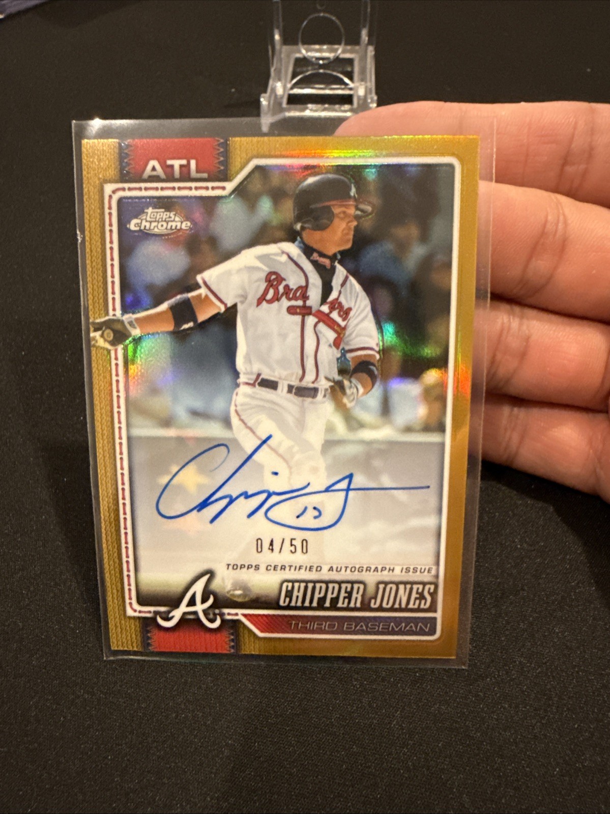 2026 Topps Chrome Chipper Jones Gold Refractor Auto /50