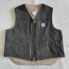 Vintage Carhartt Vest Men s XL V02 BLK Sherpa Lined Regular Made In USA