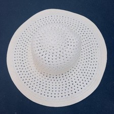 Peacocks Womens Ivory Sun Hat One Size Straw Wide Brim Lightweight Outdoor Beach