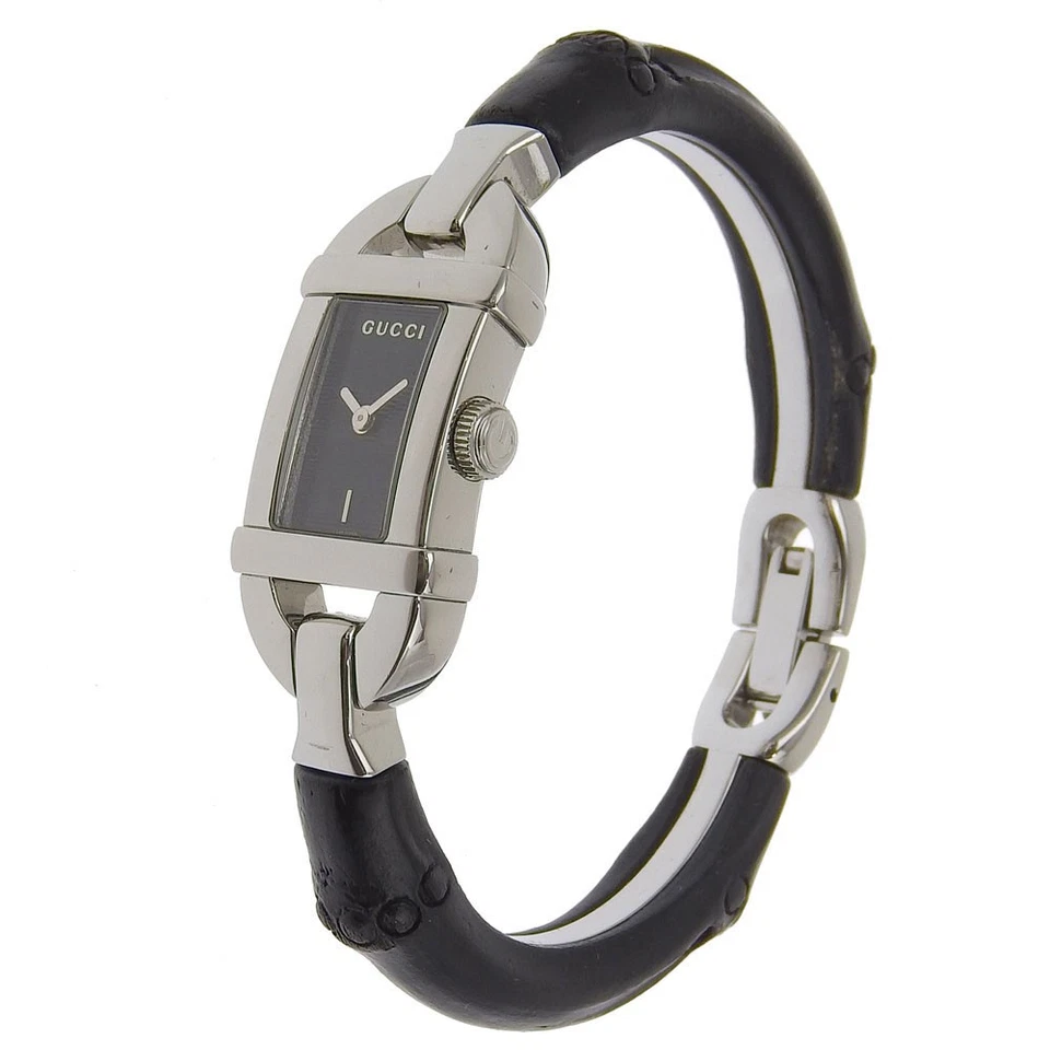 GUCCI Brazalete Relojes 6800L NegroEsfera Acero Inoxidable/Bambú Cuarzo Analógico... Foto 2 de 4