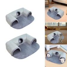 Cat Tunnel Bed Removable Mat Play Tunnel Mat for Small Animals Bunny