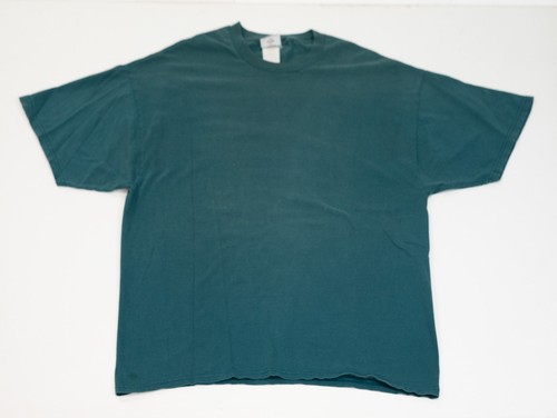Vintage 90s Jerzees Blank T-Shirt Mens Size XL Green Teal Faded Earth Tone Y2K