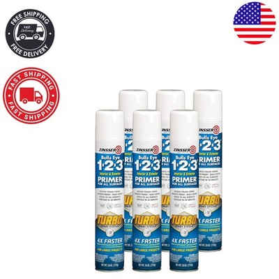 Bulls Eye 1-2-3 Turbo Primer Spray, 6 Pack of 26 oz -  Stain Resistance