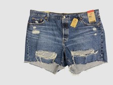 Levi's Women's Blue 501 Trendy Denim Shorts Plus Size 22W