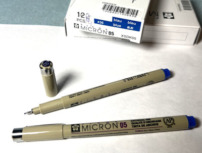 2 Sakura Pigma Micron Marker Pens 0.45mm XSDK05   2 per order BLUE
