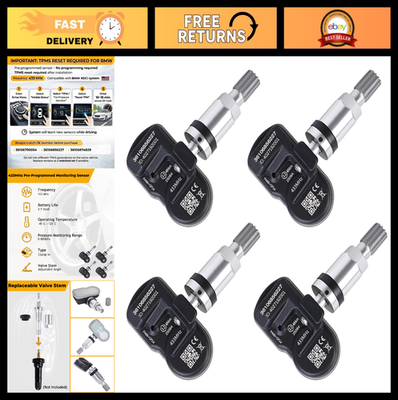 #ad Set of 4 Pre Programmed TPMS Tire Pressure Sensors 433MHz for Mini Cooper BMW $61.99