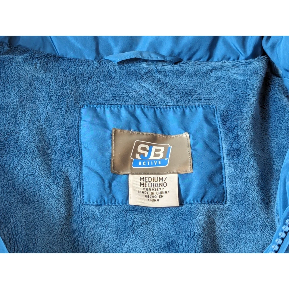 Chaleco acolchado activo SJB para mujer azul medio cremallera completa aislamiento invierno polar Foto 3 de 4