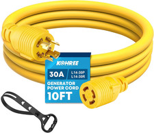 10FT 30 Amp Generator Extension Cord 4 Prong, NEMA L14-30P/L14-30R, Generator Po
