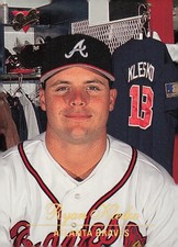 1994 Donruss Studio Baseball Card #37 Ryan Klesko Atlanta Braves Left Field/1B