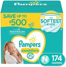 Pampers Swaddlers Diapers, Newborn Less Than 10 Pounds , 174 Count