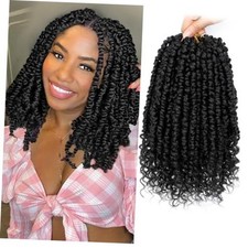 Passion Twist Crochet Hair for Black Women 10 Inch 9 10 Inch Packs of 9 1B