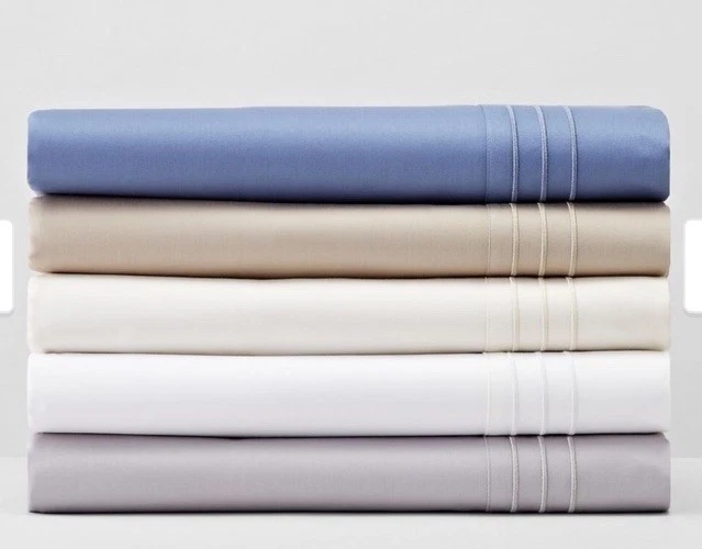 HUDSON PARK COLLECTION 800TC 100% Algodón Egipcio Satén Queen Juego de Sábanas 4 Piezas Foto 2 de 4