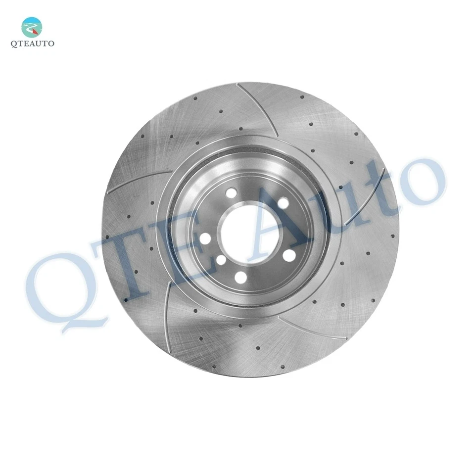 Front 348mm Drilled Slotted Brake Disc Rotors For 2013-2015 BMW X1 - Image 4 of 4