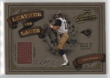 2003 Playoff Absolute Memorabilia Leather and Laces 416/500 Kurt Warner HOF b8h
