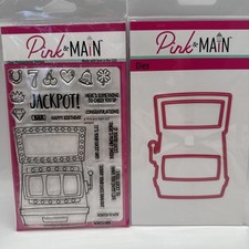 Pink  Main Jackpot Stamp  Die Set PM0575 PNM473 Slot Machine Casino New