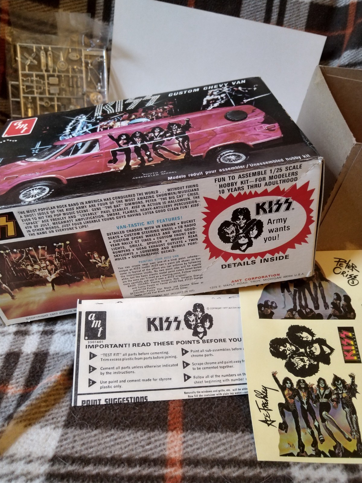 VTG 1977 AMT KISS Custom Chevy Van Plastic Model Kit New Open Box NICE!