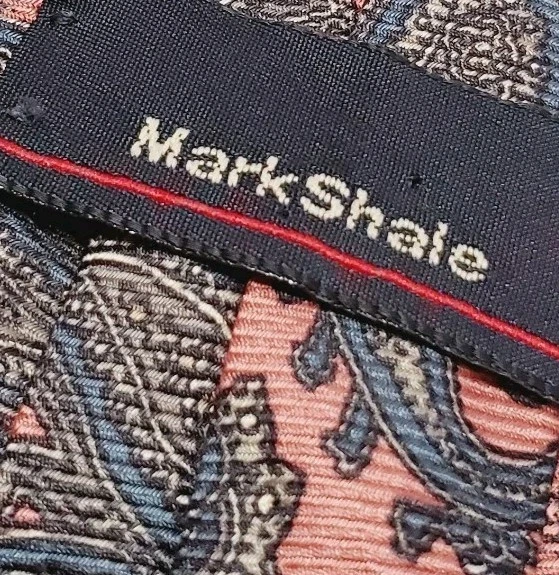 Mark Shale Necktie Pink Paisley Pattern Men's Silk Neck Tie Repp Fabric - Image 3 of 4