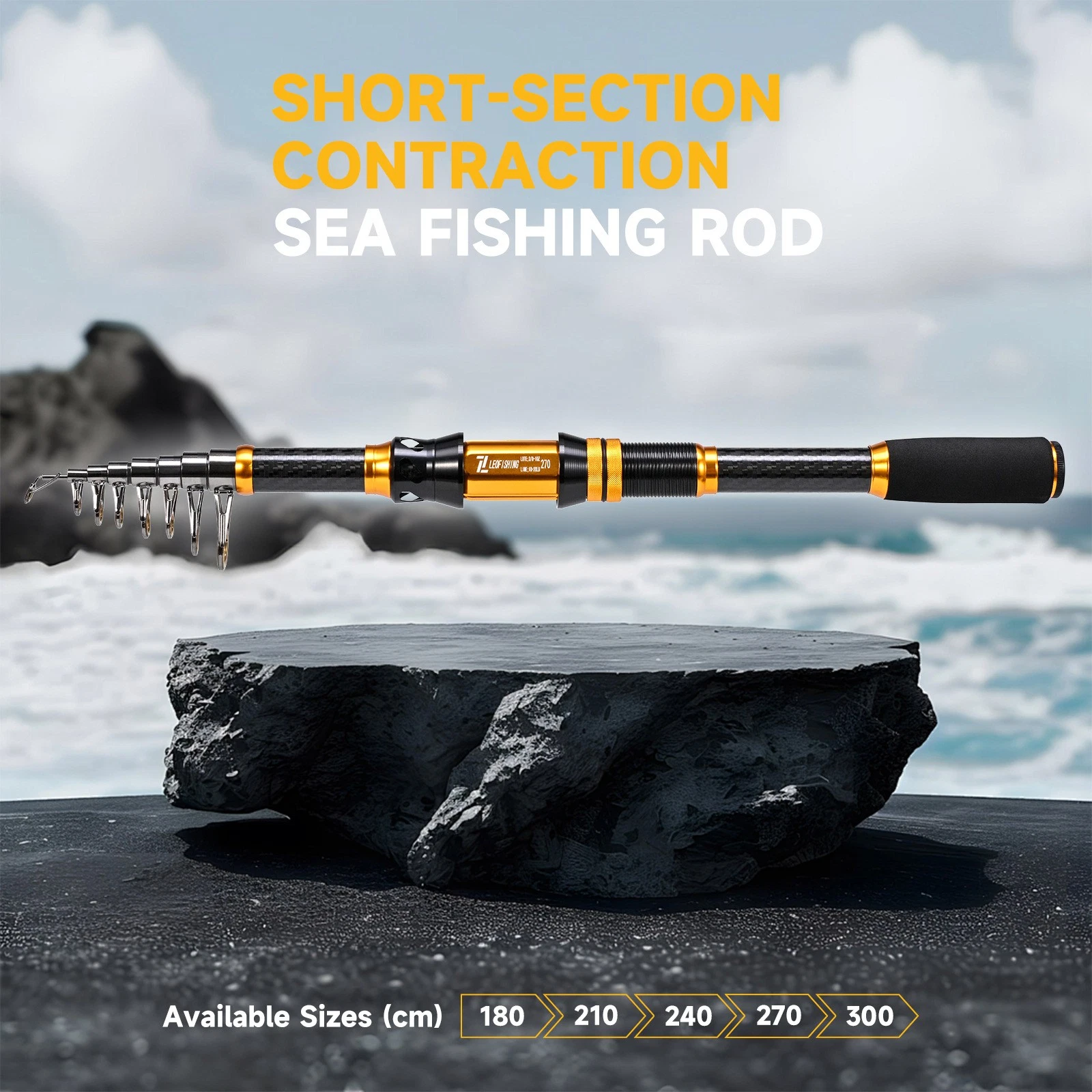 Spinning Fishing Rod Telescopic Carbon Fiber Casting Rod High Sensitive Fast Rod
