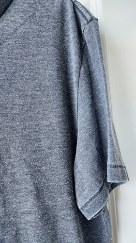 Lucky Brand Venice Burnout T Shirt Mens L Gray V Neck Grunge Worn Soft ...