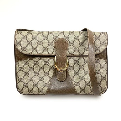 Gucci GG Supreme Shoulder Bag PVC Brown Authentic I0318500 - 第 15/24 張圖片