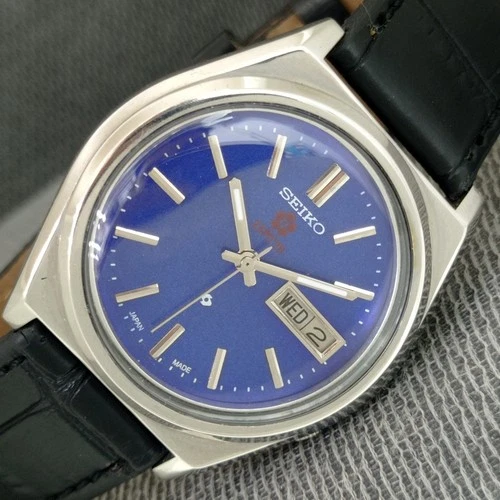 VINTAGE SEIKO EXPO 70 AUTOMATIC JAPAN 7009A MENS BLUE COLOR DIAL WATCH a2476-U