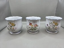 Vintage Mini Planter Set Of Three W Floral Design Takahashi San Francisco 3.5"