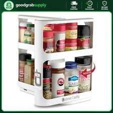 Spice Rack Organizer for Cabinet, Pull & Rotate, 2-Tier