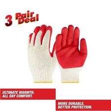 Construction / Garden Yard Gloves Nitrile Dipped AntiSlip Knit Wrist 3 pairs NEW