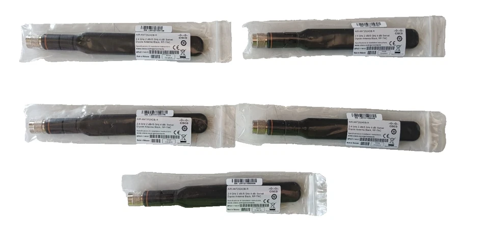 NEW LOT 5x CISCO AIR-ANT2524DB-R Aironet Dual-Band Dipole Antenna