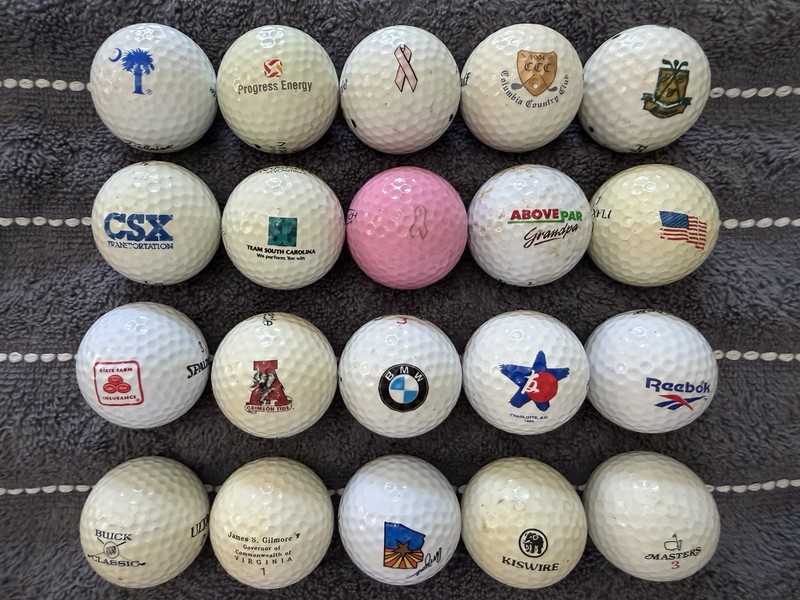 Lot of 20 Misc Collectible Logo Golf Balls Masters Columbia Country Club