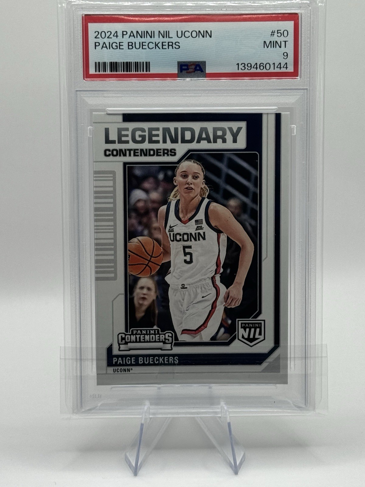 2024-25 Panini Legendary Contenders Paige Bueckers- PSA 9 view 1
