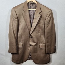 Jos A Bank Blazer Mens 43R Camel Hair Silk Blend Brown Herringbone Signature