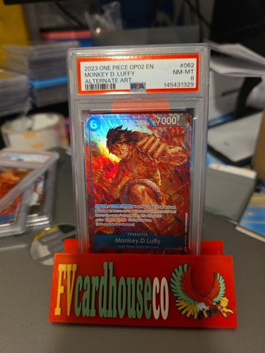 One Piece Monkey D Luffy OP02-062 PSA 8 Pop 5 Akira Egawa Art