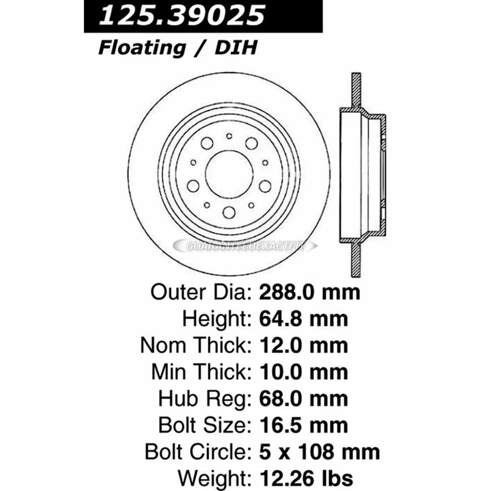 Disco de rotor de freno trasero centrado TCP para Volvo S80 S60 V70 XC70 Foto 2 de 2