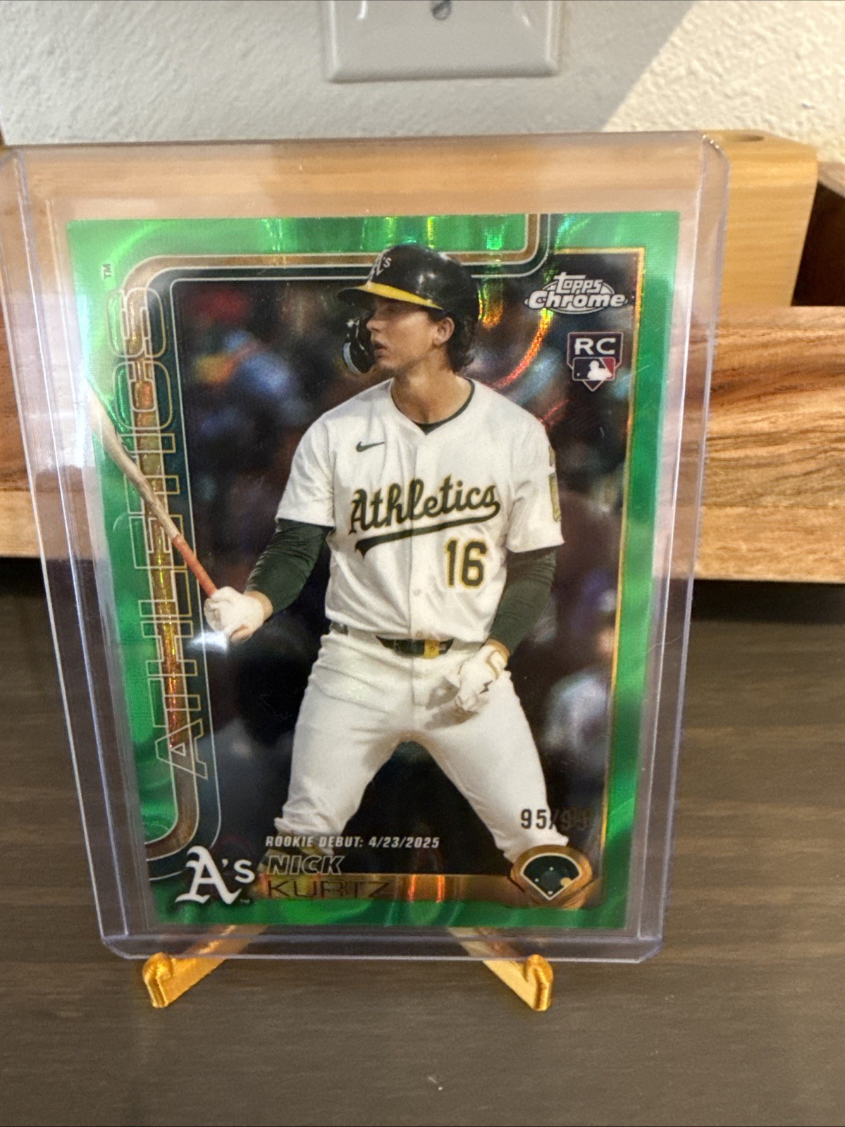 2025  TOPPS CHROME UPDATE BASEBALL DEBUT GREEN LAVA /99 RC NICK KURTZ