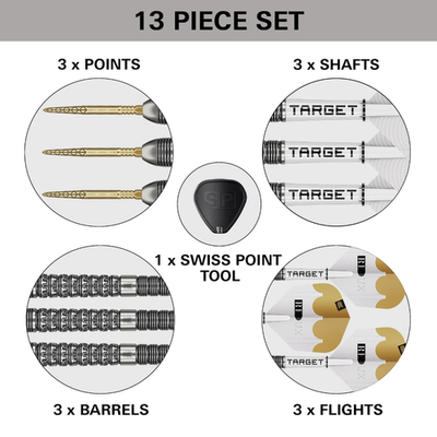 A-3 TARGET REDUX 03 SWISS POINT 26 GRAM 90% TUNGSTEN STEEL TIP DARTS