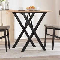 Vidaxl Esstisch X-Gestell 70X70X75 Cm Massivholz Kiefer Und Stahl Neu
