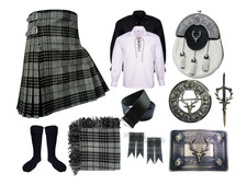 Scottish Tartan kilt Outfit Traditional 10 Pieces kilt set Wedding Outfit