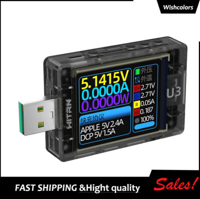 WITRN U3 Voltage Current Meter USB Tester+Probe For Fast Charge Protocol Detect