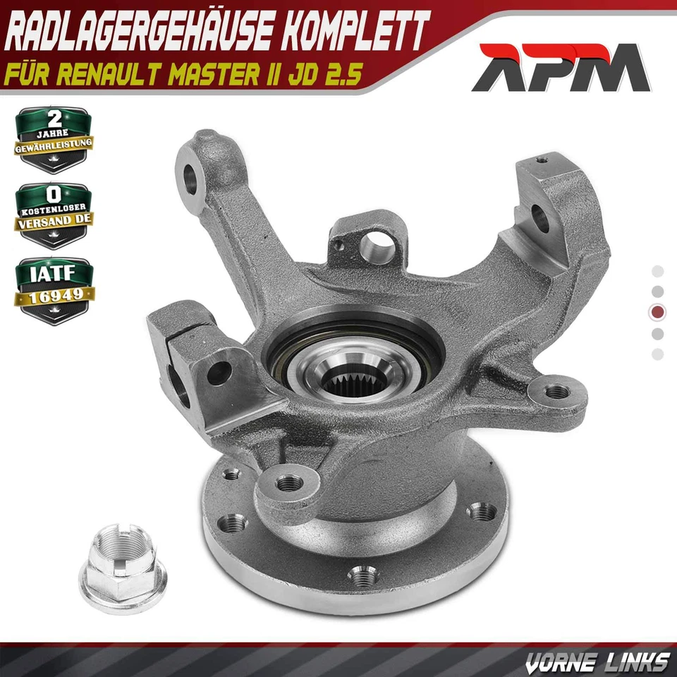 Fusée Boîtier de Roulement Roue Complet Avant à Gauche pour Renault Master II Jd - Photo 1/4