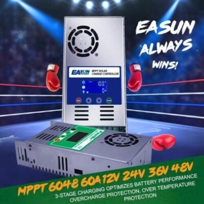 60A MPPT Solar Charger Controller 12V/24V/36V/48V Auto Backlight LCD Regulator