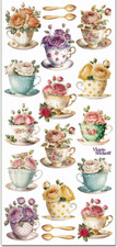 Violette Stickers Teacups  Roses Tea Party Craft Planner Supply Scrapbook