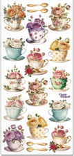 Violette Stickers Teacups & Roses Tea Party Craft Planner Supply Scrapbook