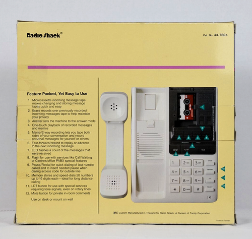 Vintage Radio Shack Telefon System odbierania 43-760a TAD-274 Mikrokaseta NOWY - Zdjęcie 2 z 6