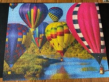 Springbok 1000 Piece Puzzle Take Flight Hot Air Balloons Complete   Made in USA