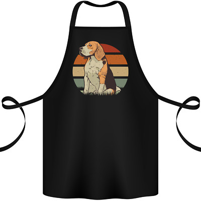 Hunde Beagle mit Retro Sonnenuntergang Hintergrund Baumwolle Schürze 100% Bio