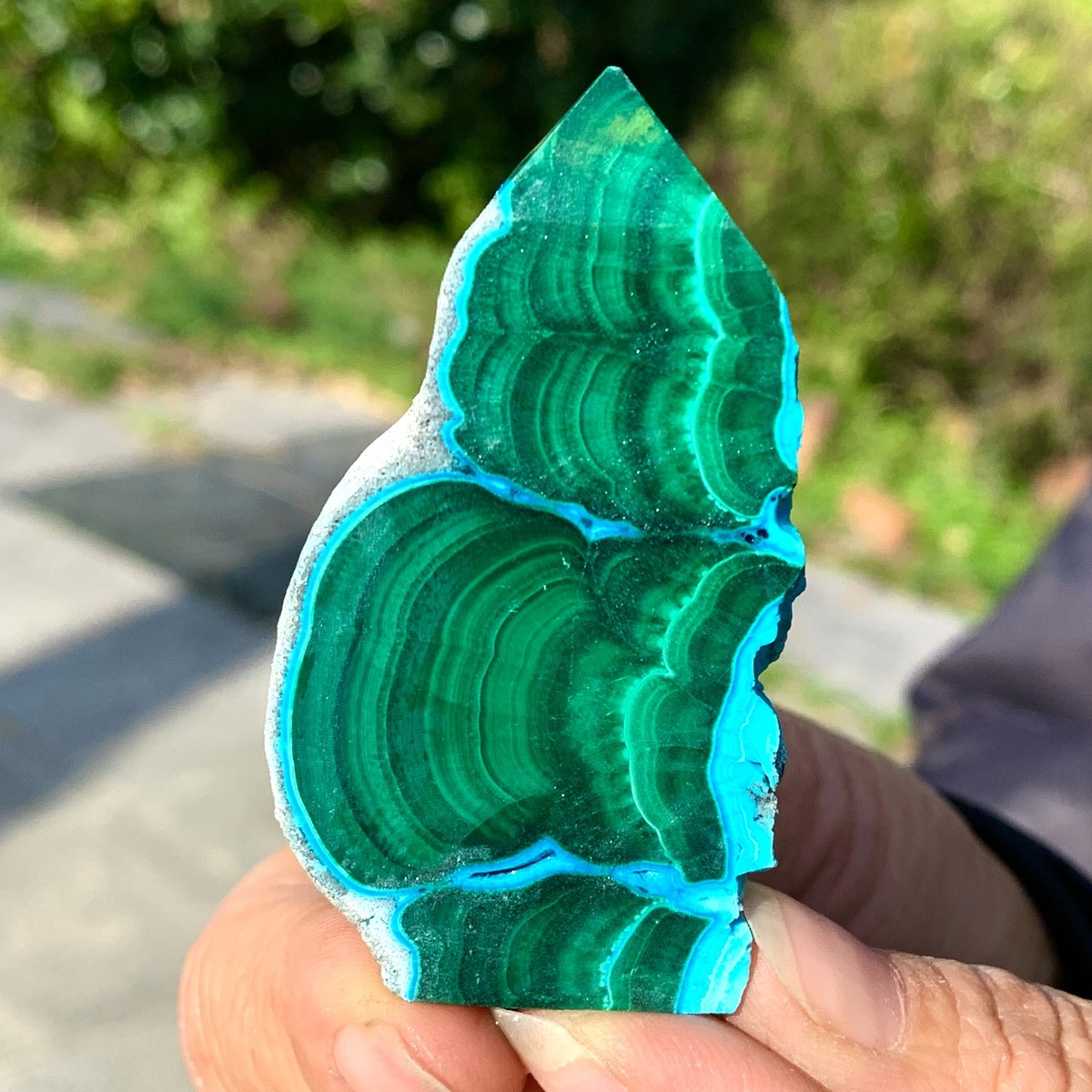 59G Natural Chrysocolla/Malachite transparent obelisk mineral